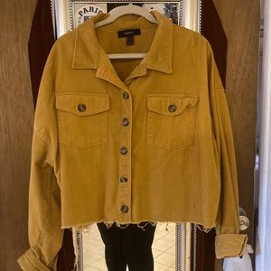 Cropped corduroy mustard jacket